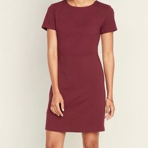 Old Navy Ponte Knit Sheath Dress Maroon